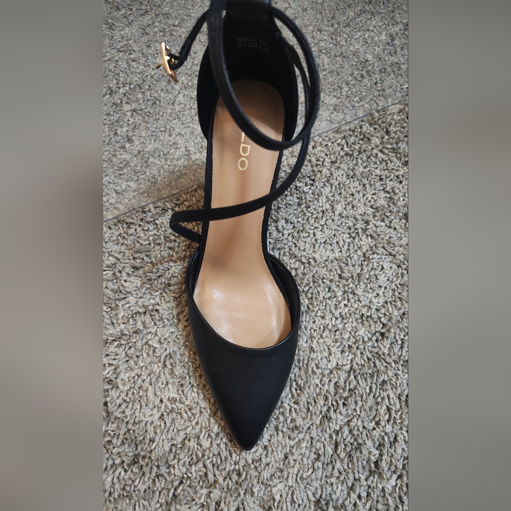 Aldo Black Women's Ankle Strap Heels - Picture 7 of 7